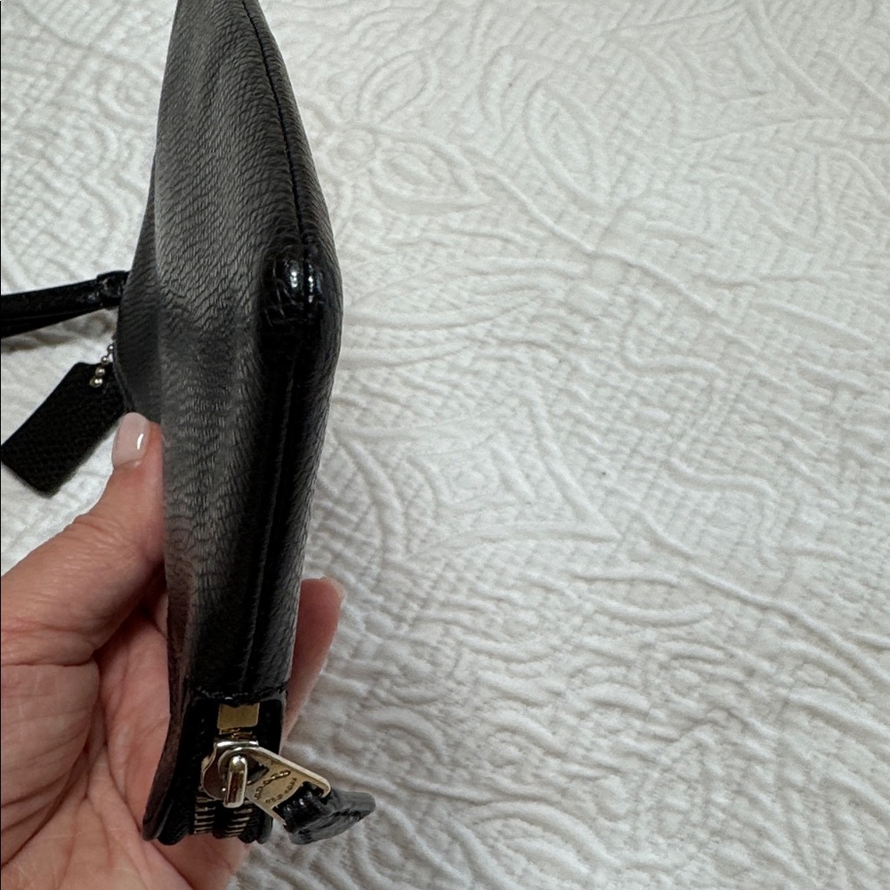EUC Coach Midnight Black Wristlet with Gold Accents - Picture 10 of 10